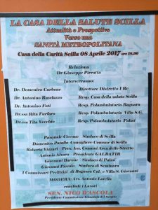Il manifesto in cui era previsto l'intervento della dott.ssa Patafio